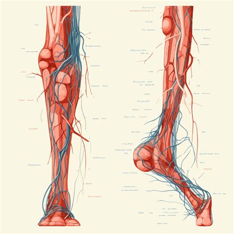 Detailed Illustration of Arteries and Veins in the Leg | Premium AI-generated vector
