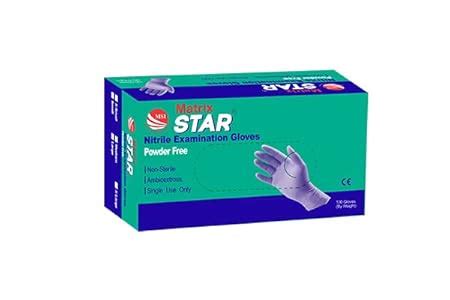 MSI MATRIX STAR NITRILE Examination Gloves Powder Free-Pack of 100 ...