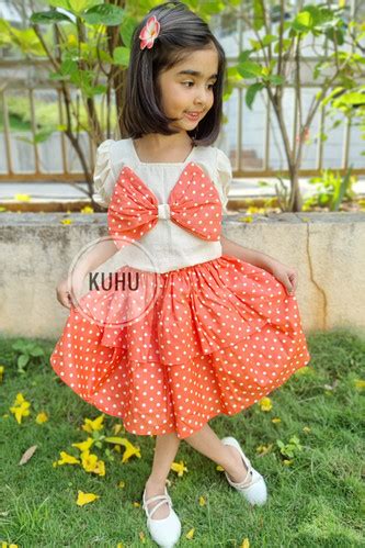 Peach Polka Dot Skirt Top | Kuhu