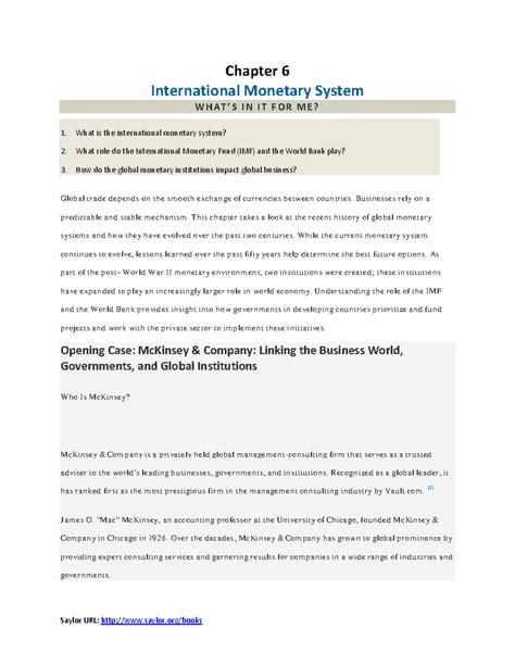 Chapter 6 - international monetary system - Chapter 6 International ...