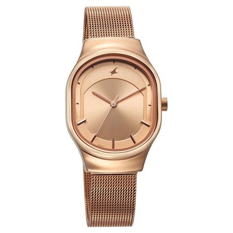 Buy Online Fastrack Snob X Rose Gold Dial Stainless Steel Strap Watch ...
