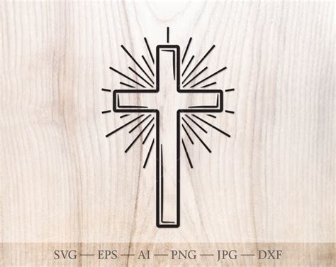 Christian Cross With Sun Rays Silhouette Cricut SVG Cut File. - Etsy India