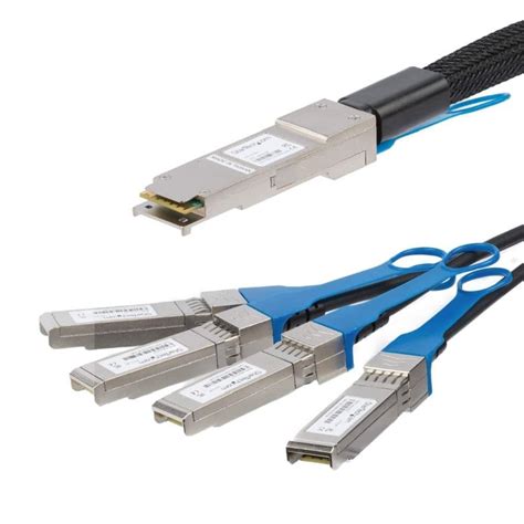 StarTech.com 5m 40G QSFP+ to 4X SFP+ Direct Attach Breakout Cable ...