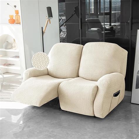 HOKIPO Premium 210gsm, Jacquard 2 Seater Recliner Sofa Cover, Beige (AR ...