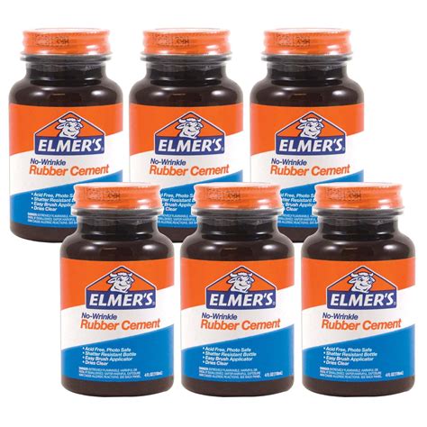 Elmer's Rubber Cement, 4 oz w/Applicator, Pack of 6 - Walmart.com
