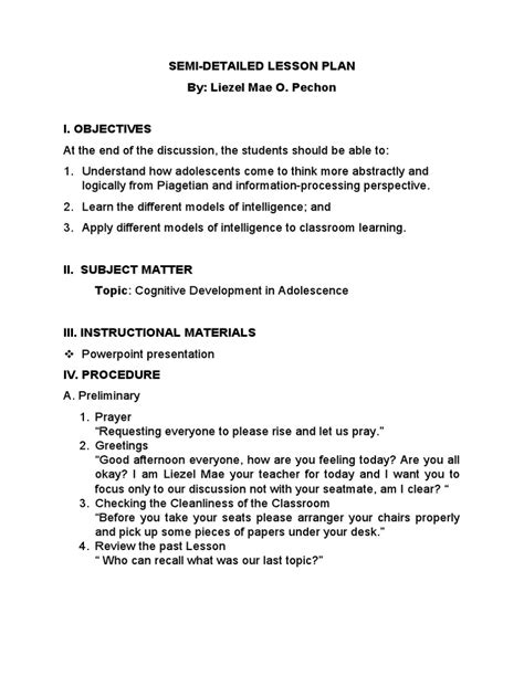 Image result for Lesson Plan Examples