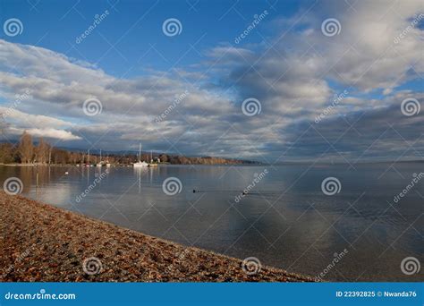 Nyon Beach, Lake Geneva stock image. Image of morning - 22392825