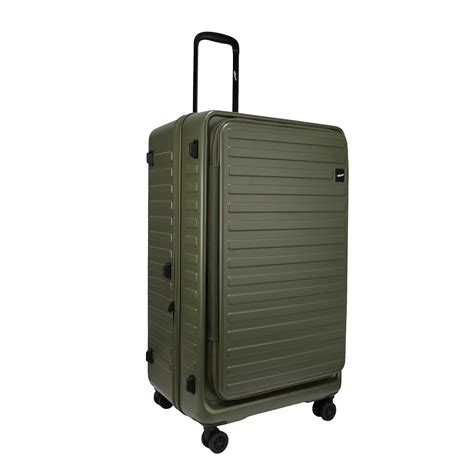 Windsor Army Green 76 cms Large Front Opening Trunk-Style Check-in Str ...
