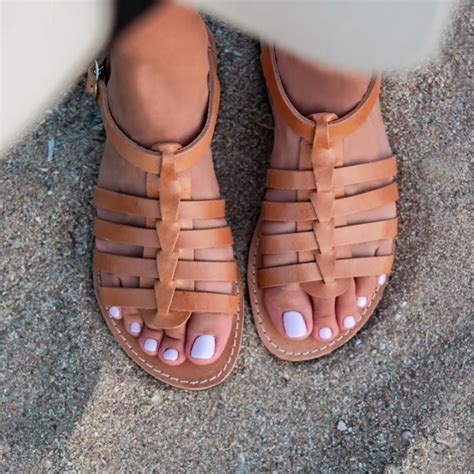 Women Leather Sandals Kouros 61, Brown