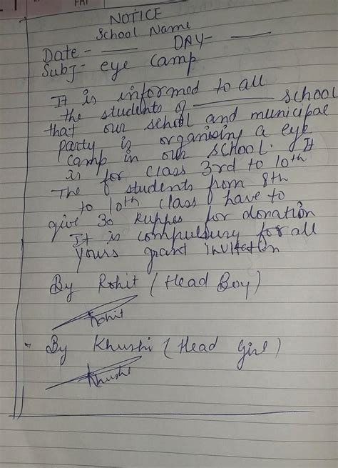 Write a notice on eye camp in about 100 words - Brainly.in