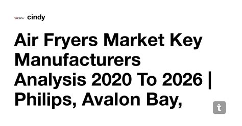 Air Fryers Market Key Manufacturers Analysis 2020 To 2026 | Philips ...