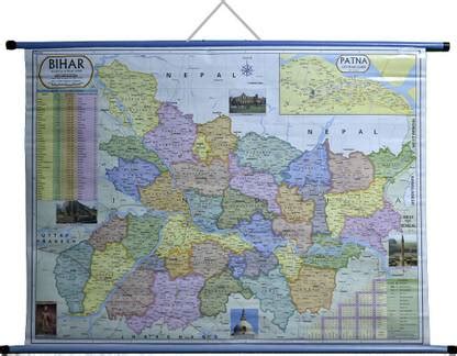 ROLLUP POLITICAL MAP OF BIHAR (PIPE MOUNTED) Photographic Paper ...