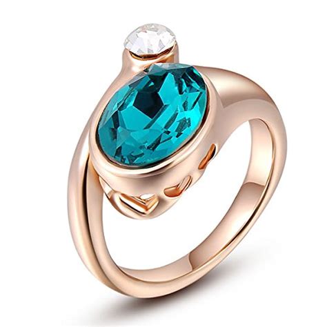 Carina Fashion Designer Diamond Lavish Power Blue 18K Rose Gold Plated ...