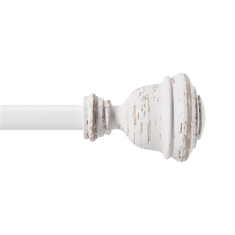Mainstays 3/4" White Urn Single Curtain Rod, 48-84", White - Walmart ...