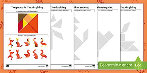 Tangrams de Thanksgiving (teacher made) - Twinkl