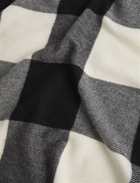 Buy Checked Tassel Scarf at Marks & Spencer