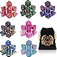 DND Dice Set, 7 x 7 Sets (49 Pieces) Glitter Polyhedral Dice for ...