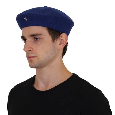Buy Goodluck French Beret Cap, Army Style Woolen Beret Cap (Blue) at ...