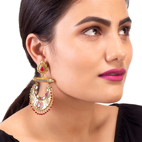 Rehnuma Gold Toned Drop Earrings – VOYLLA