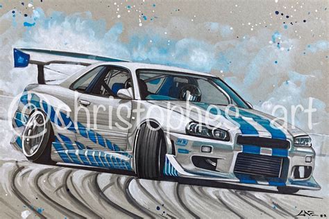 Nissan Skyline Fast And Furious Drawing