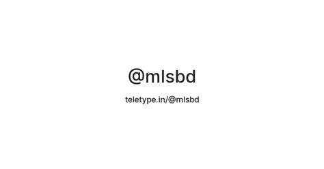 @mlsbd — Teletype