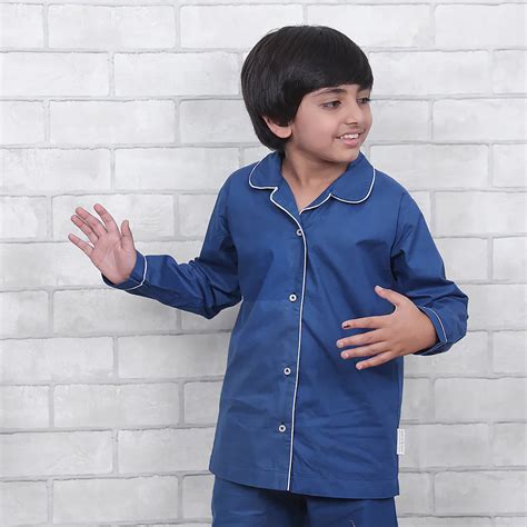 Midnight Sky Solid Blue Night Suit