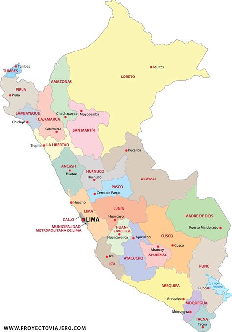 Los 24 Departamentos de Perú y sus capitales