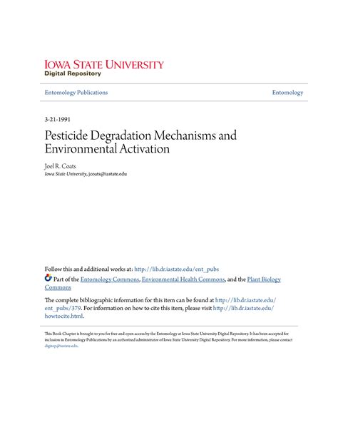 Degradation of pesticides - ####### Entomology Publications Entomology ...
