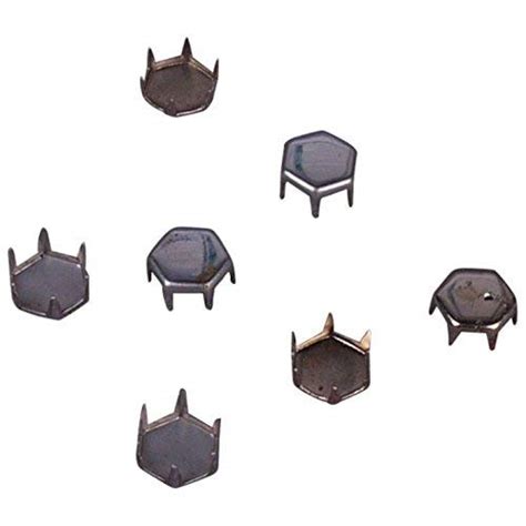 Porcelynne Porcelynne Silver Metal Hexagon Decorative Vintage Nailhead ...