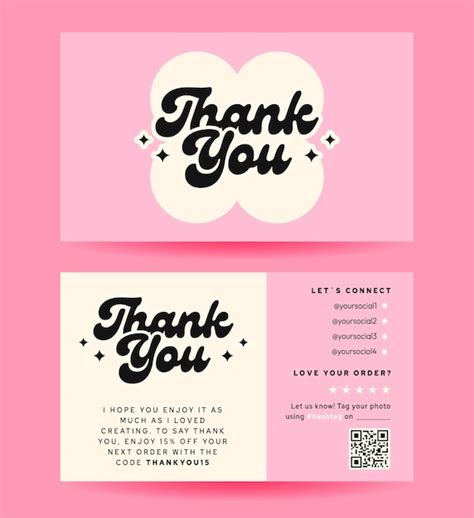 Thank you card with retro typography and customer appreciation message ...