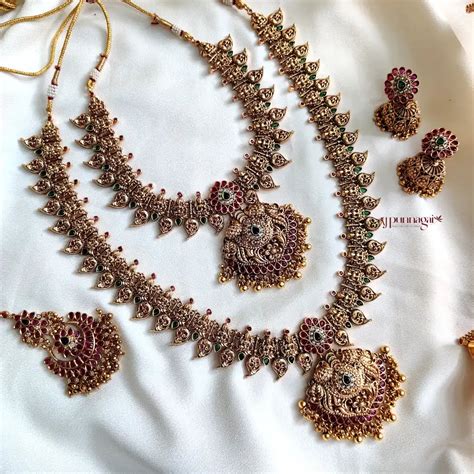 Mesmerizing Goddess Lakshmi Motifs with Mango Design Semi Bridal Combo ...