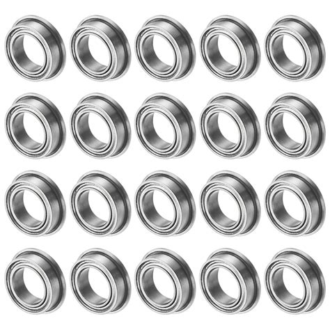 Uxcell 20-Pack MF85ZZ Flanged Ball Bearing, 1/5" x 1/3" x 1/10" Metal ...