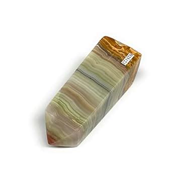 391.6g, 4.4"x1.6" Natural Banded Onyx Tower, Obelisk Crystal Gemstones ...