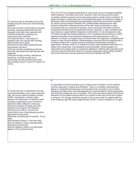 ABFM KSA hospitalized patients 2025/2026, inpatient medicine practice ...