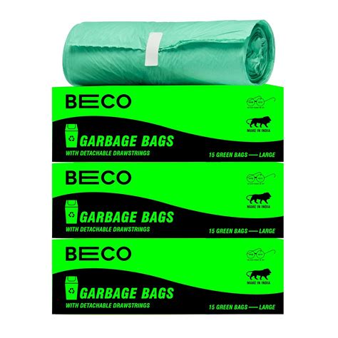Beco Eco-Friendly Garbage Bags for Dustbin | 45 Pcs | Large 24 X 32 ...
