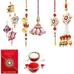 Happy Rakhi 2018 Multicolor Traditional Rajasthani Fancy 8 Pc Family ...