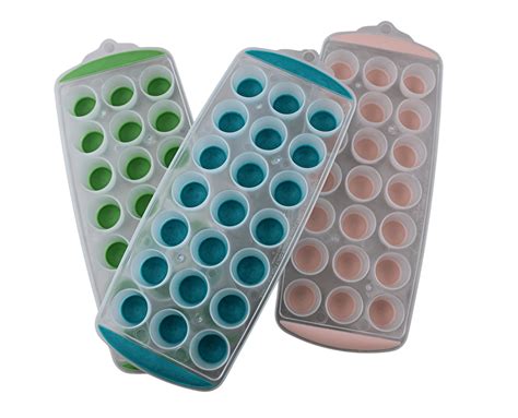 Dependable Industries Silicone Pop Out Ice Cube Trays 3-Pack with 21 ...