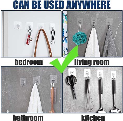 KRAZE 6 cm New Adhesive Wall Hooks Sticky Heavy Duty Utility Hook ...