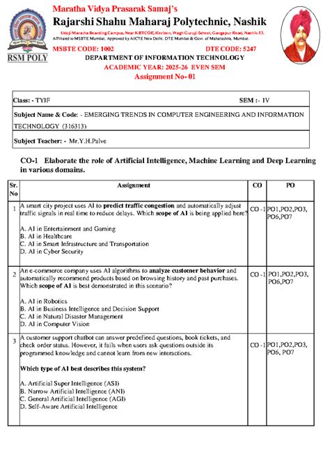ETI Assignment 01: AI, ML & DL Applications in Various Domains (316313 ...