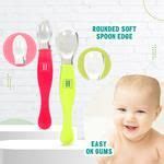 Buy Mee Mee Baby 3 In 1 Weaning Spoon Blue Green 60 Gm Online At Best ...