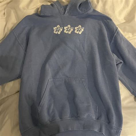PacSun Women's Blue and White Hoodie | Depop
