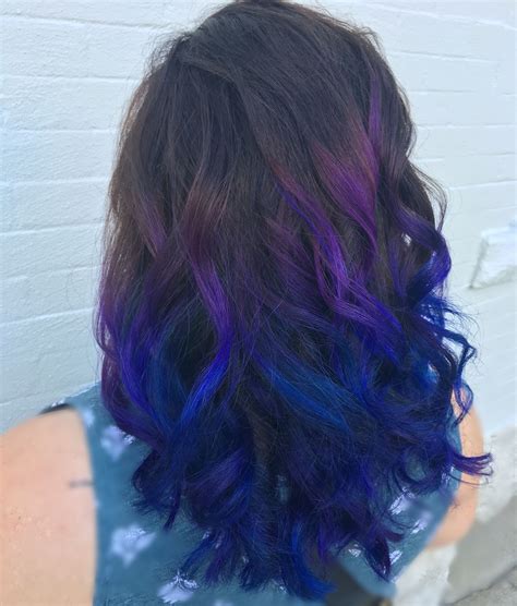 Blue And Purple Mixed Ombre Hair