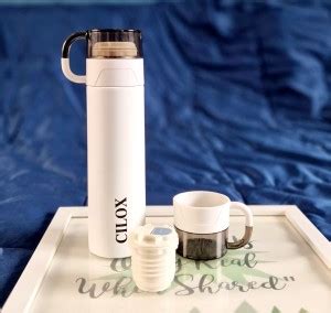 Cilox HOT & COLD Vacuum insulated Bottle with Cup 500 ml Steel Flask ...