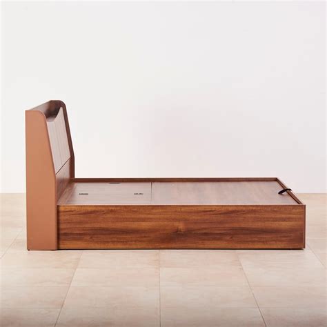 Buy Serenity Paxton King Bed with Hydraulic Storage - Brown from Home ...