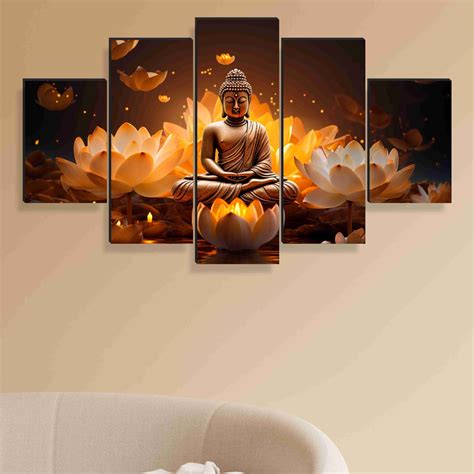 SAF Buddha Paintings for Wall Decoration - Set Of Five, 3d modern art ...