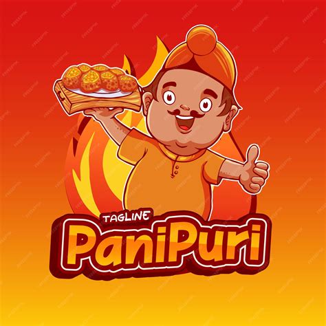 Panipuri indian food character mascot | Premium Vector