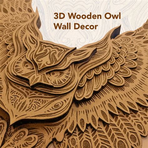 Ekhasa 3D Laser Cut Wooden Wall Art Owl for Home & Wall Decor | Wooden ...