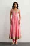 Buy Pink Chanderi Silk, Cotton, Lycra, Viscose, Chinon Bubblegum ...