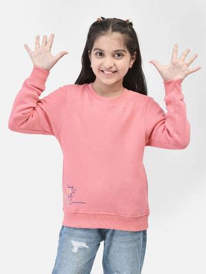 Buy CRIMSOUNE CLUB Girls Pink Embroidered Sweatshirt Online