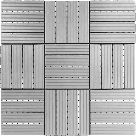 FPD6184 - Straight Groove Light Grey Interlocking Deck Tiles - by FloorPops